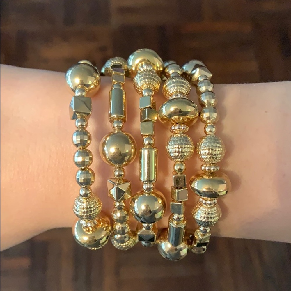 Gold Multi Shape Wrap Bracelet - image 1